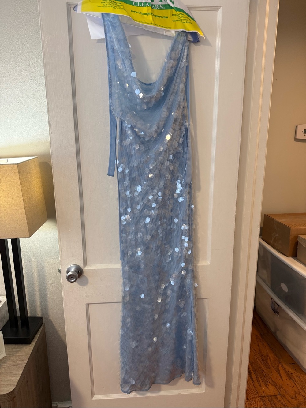 Rat & Boa Pale Blue Sequin Maxi Dress